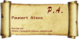 Paunert Alexa névjegykártya